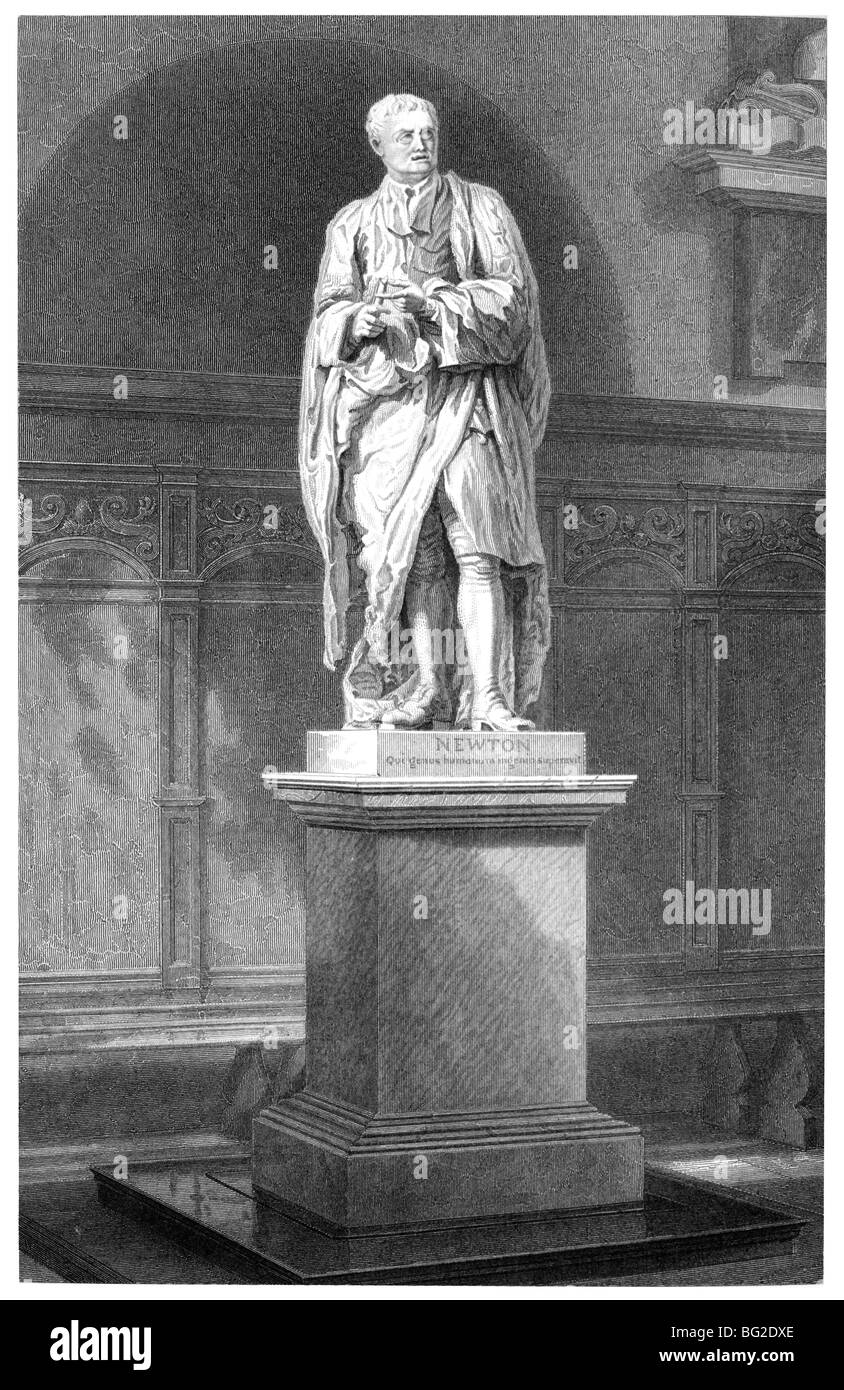 Trinity College, Cambridge – statue of Isaac Newton Stock Photo