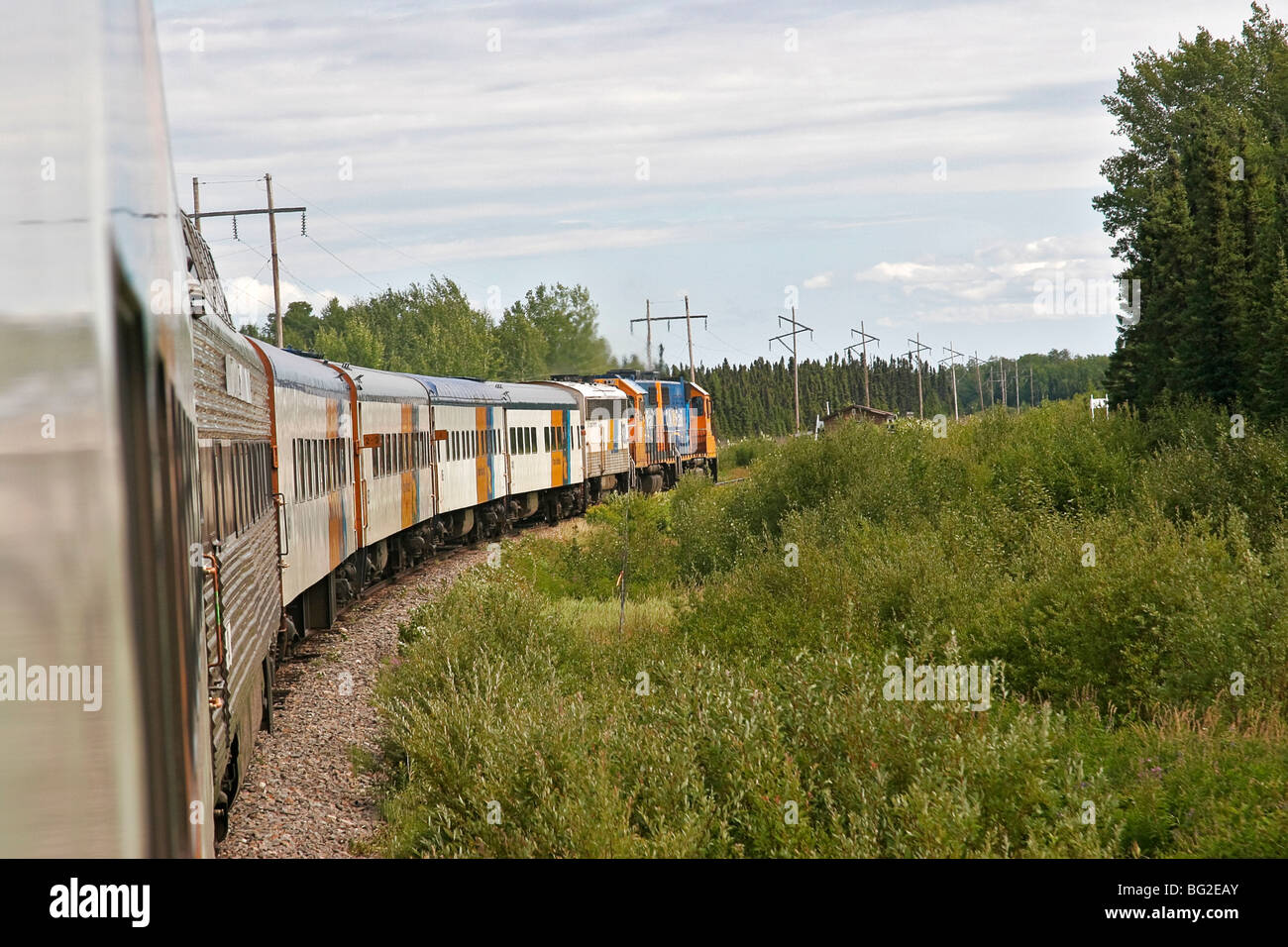 Riding the Polar Bear Express train from Cochrane to Moosonee, Ont Stock Photo Alamy
