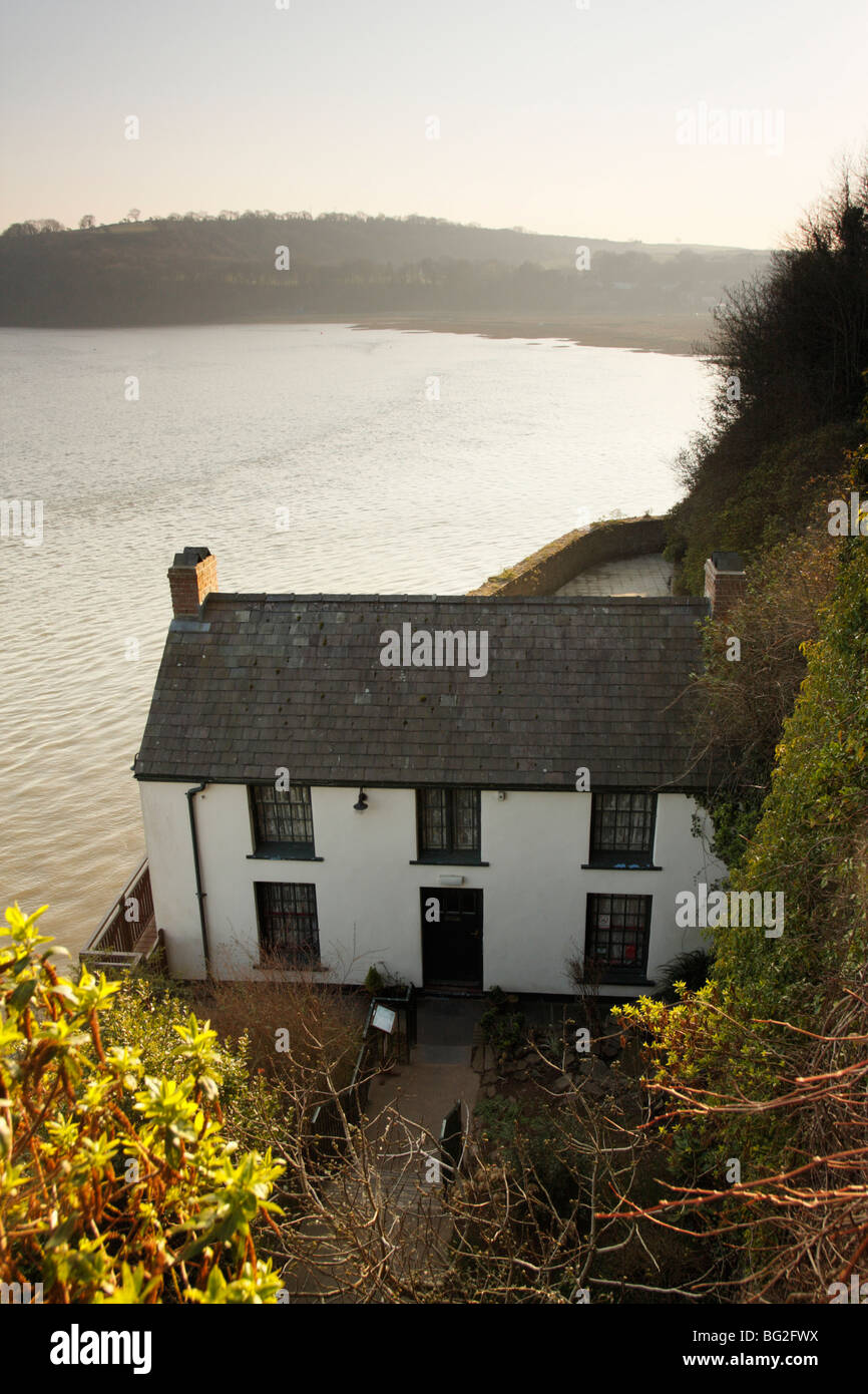 The Dylan Thomas Boathouse, Laugharne, Carmarthenshire, South West Wales, U.K. Stock Photo