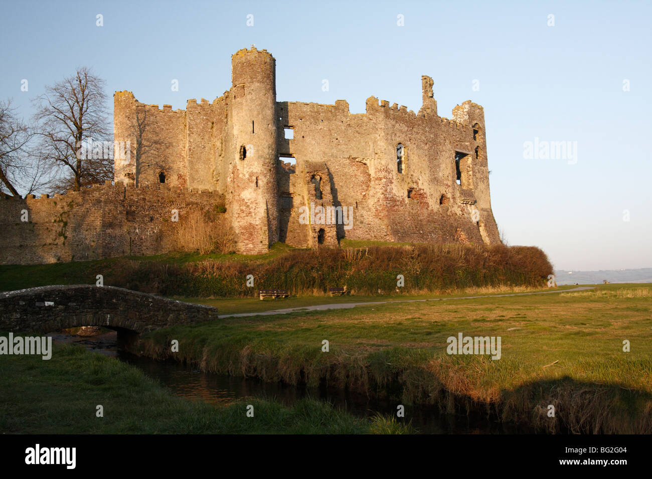 Laugharne Castle, Carmarthenshire, South West Wales, U.K. Stock Photo