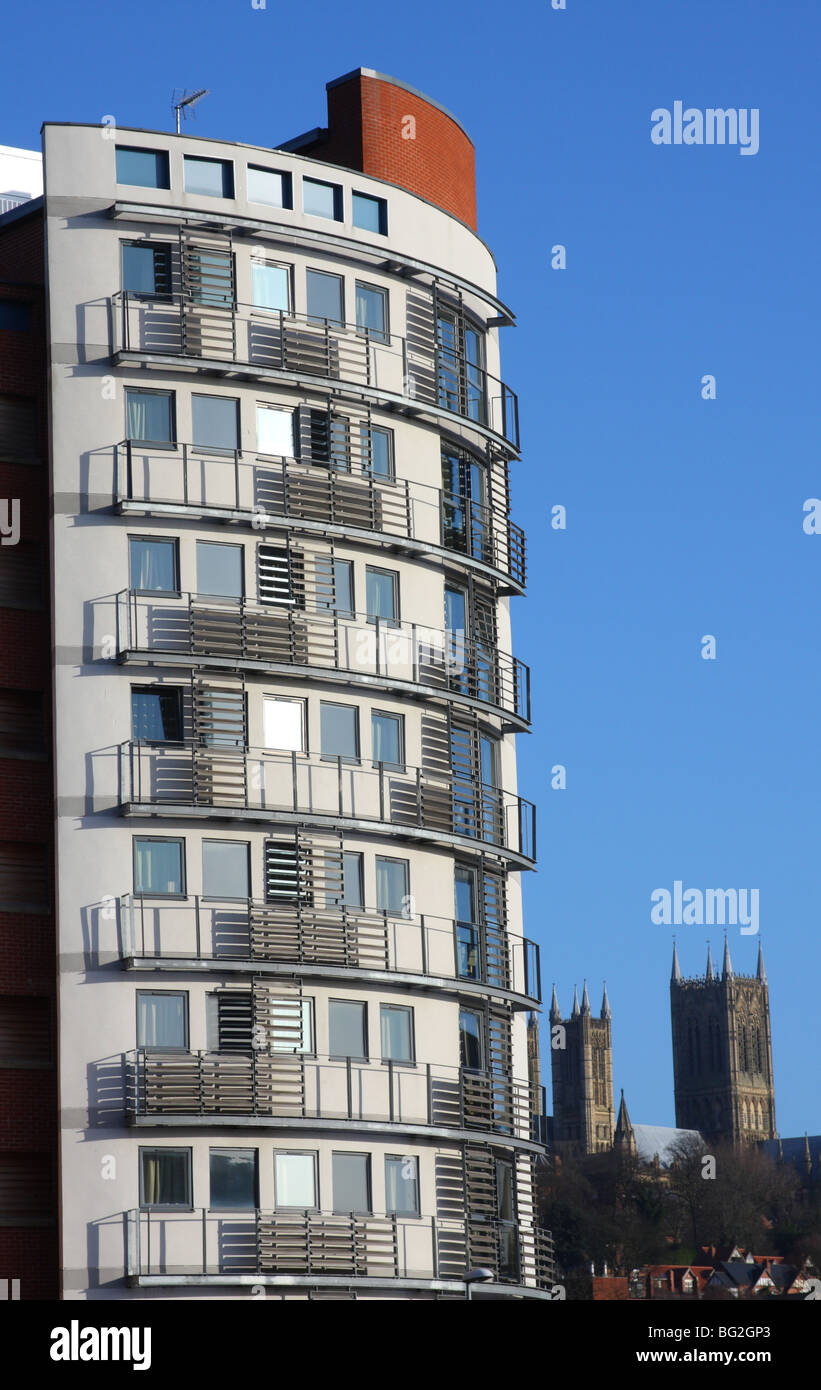 Modern apartments in a U.K. city. Stock Photo