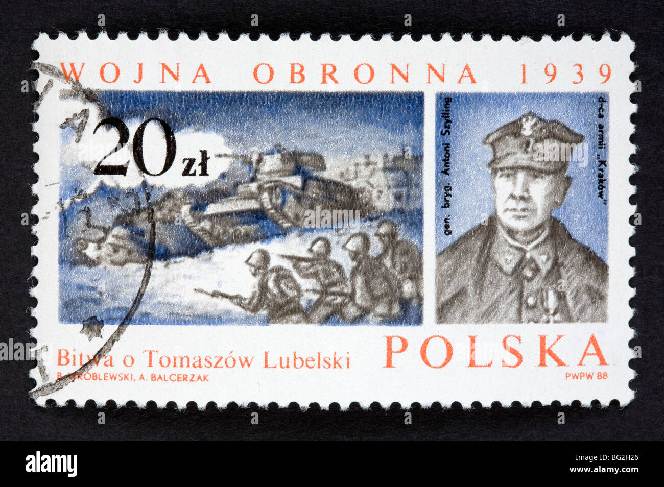 Polish postage stamp Stock Photo