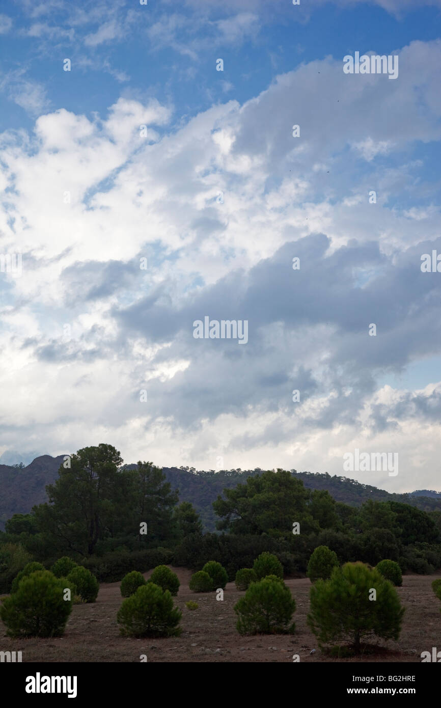Taurus Mountains with Storm Clouds - Cirali, Turkey, Asia Stock Photo