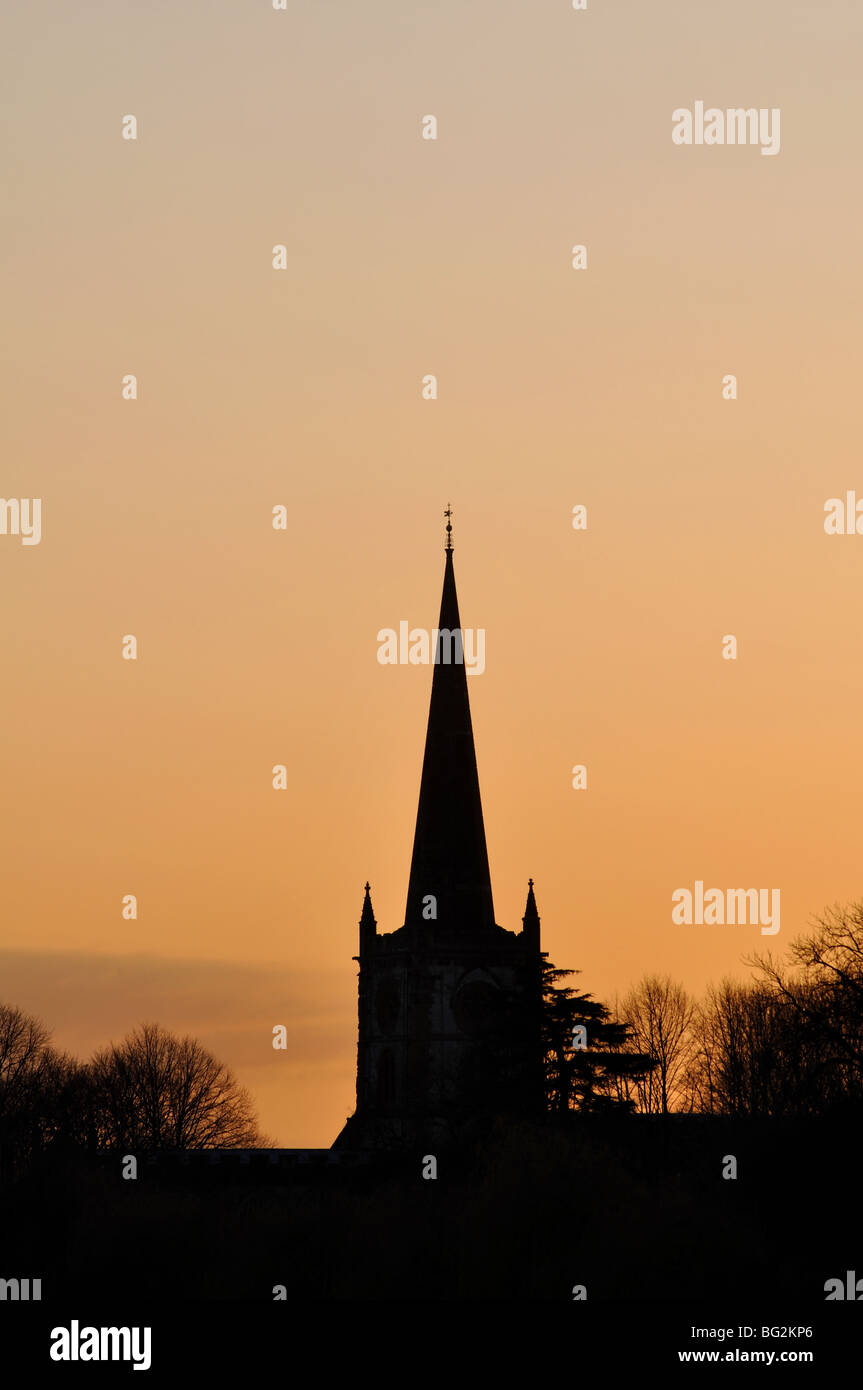 Holy Trinity Church at sunset, Stratford-upon-Avon, Warwickshire, England, UK Stock Photo