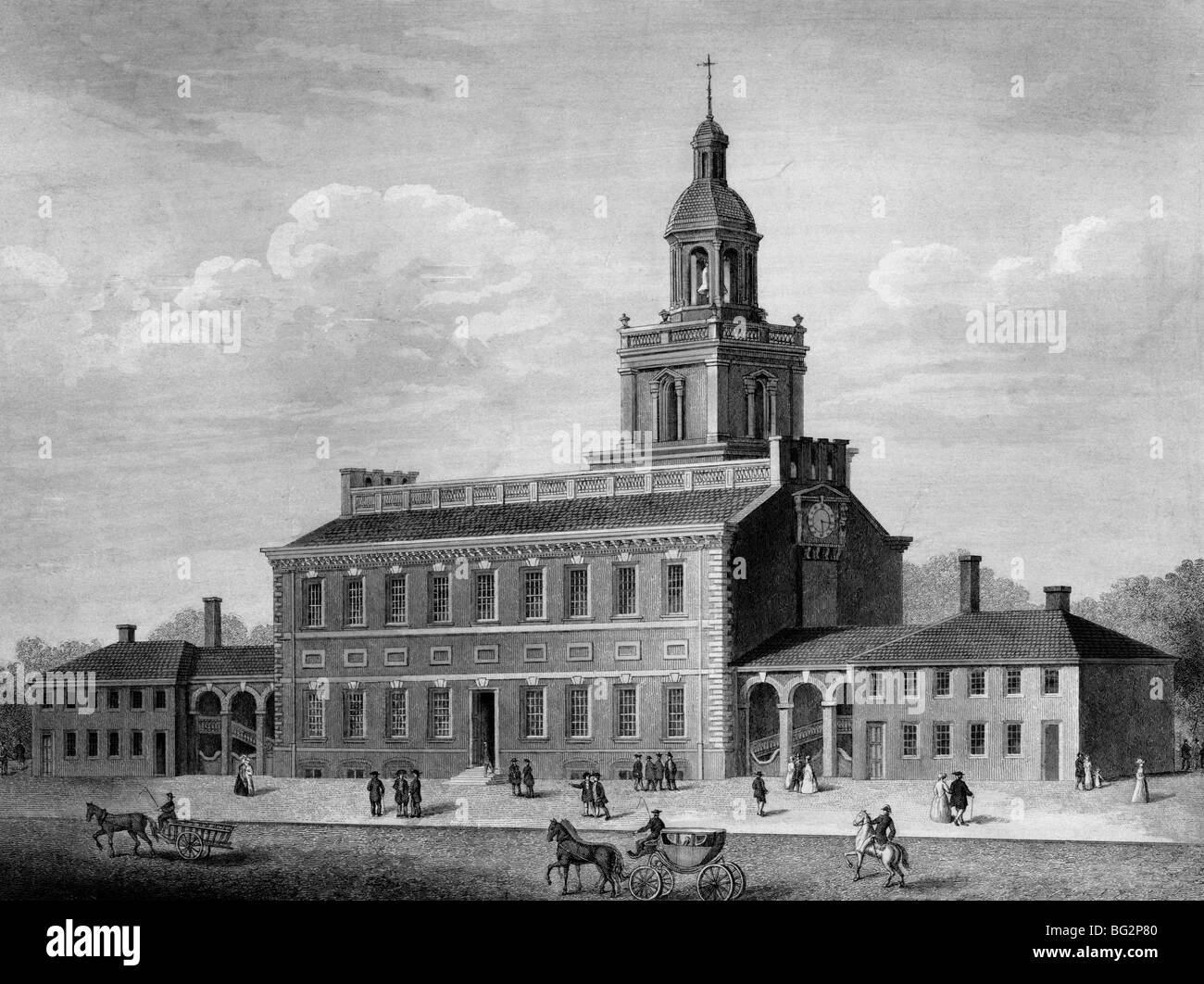 The state house in Philadelphia 1776 exterior view of Independence Stock Photo 27106240 Alamy