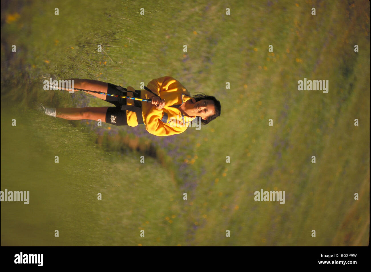 Asian woman power walking hi-res stock photography and images - Alamy
