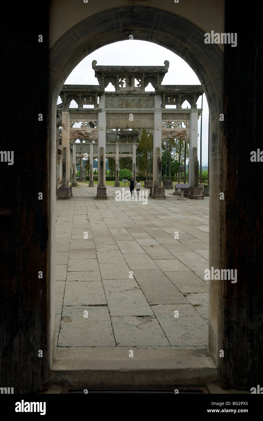 The Tangyue Decorative Gateways ( Paifang Qun ) in Shexian County. Anhui province, China. Stock Photo