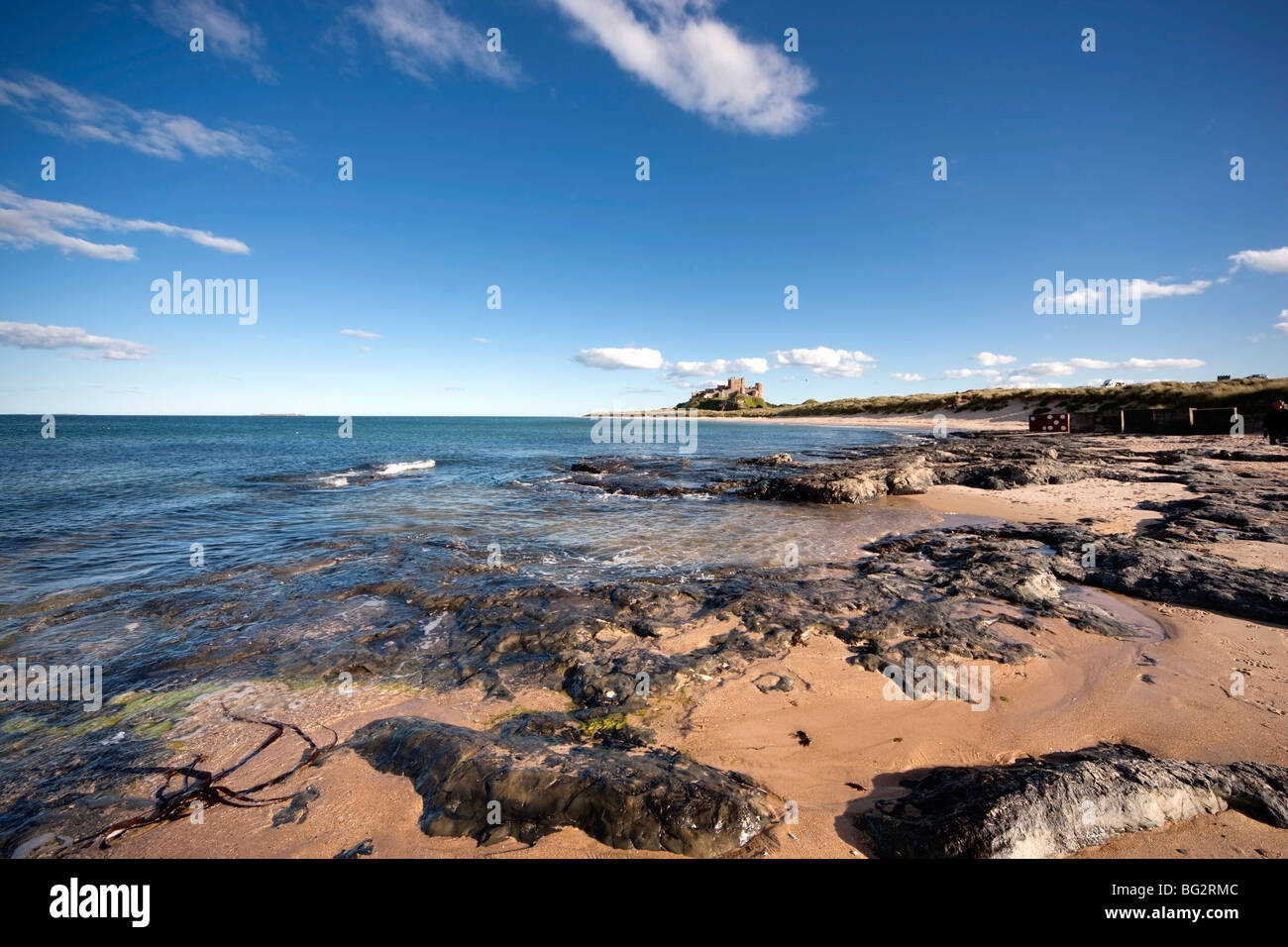 Beach, Bamborough, Northumberland, England Stock Photo - Alamy