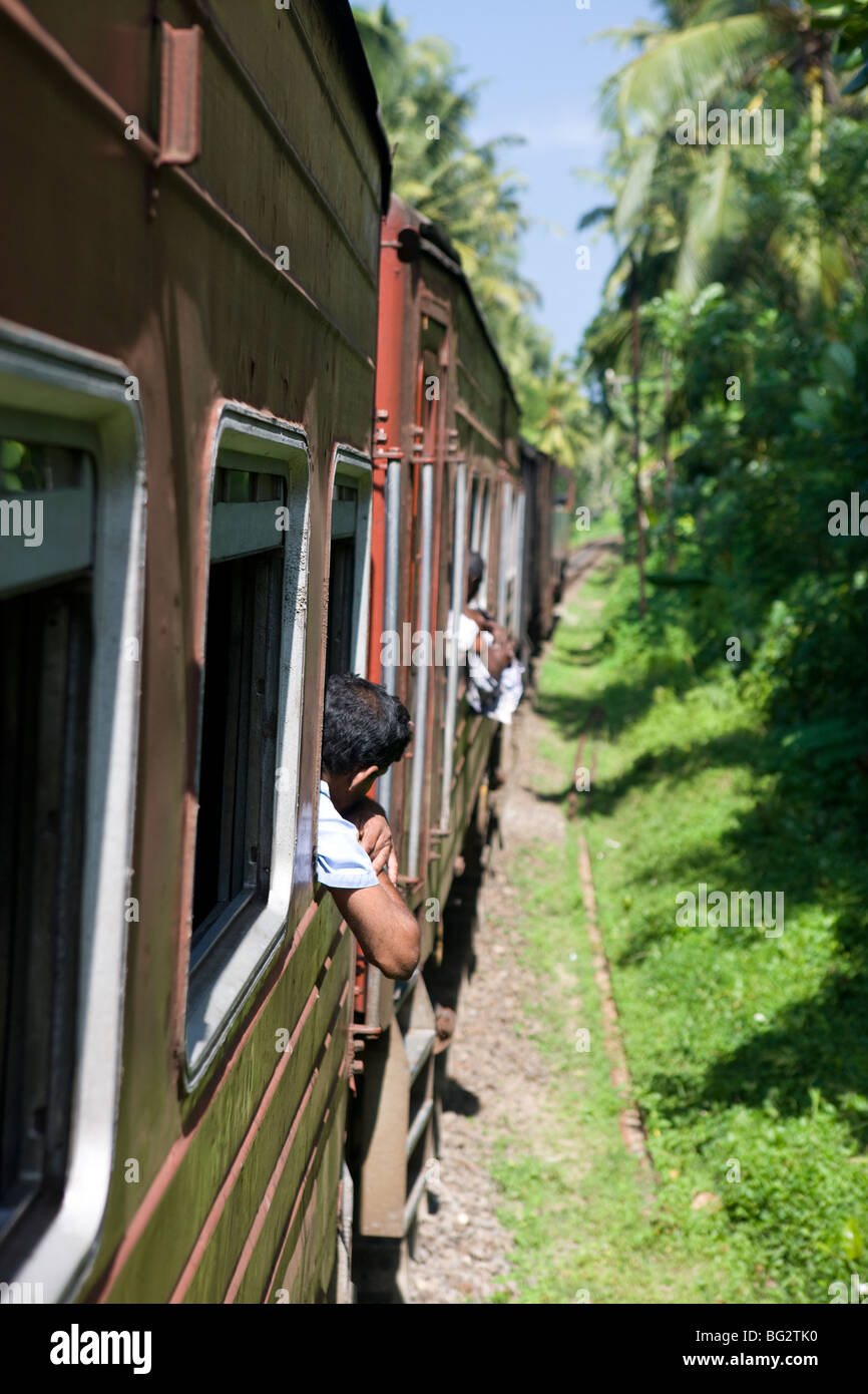 Train from Galle to Colombo, Sri Lanka Stock Photo Alamy