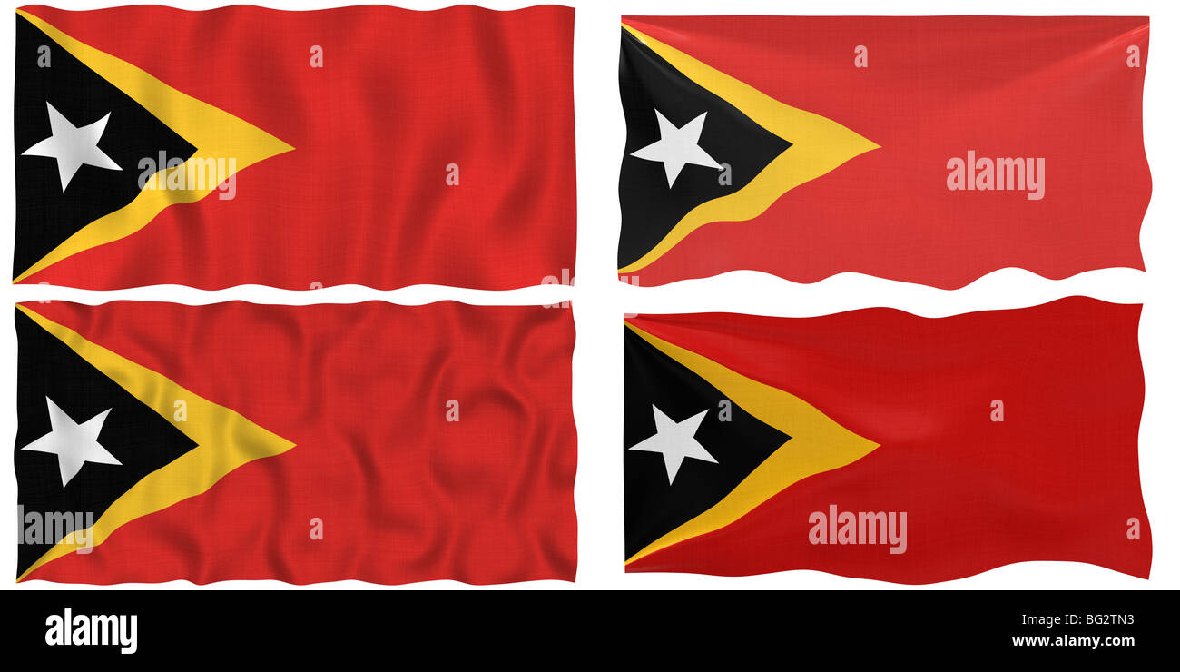 Great Image on white of four Flags of East Timor Stock Photo - Alamy