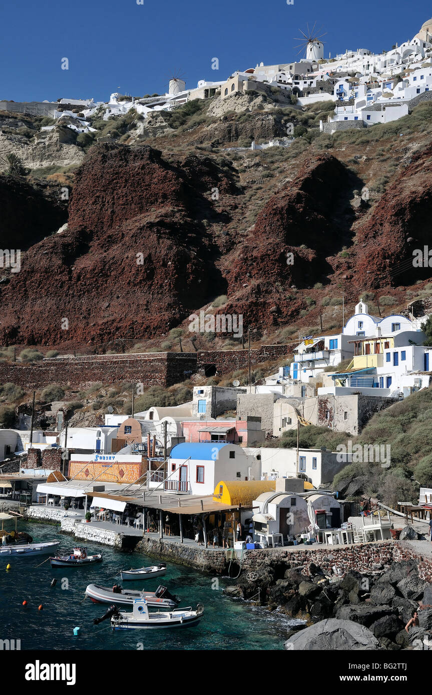 Ammoudi and Oia villages, Santorini island, Greece Stock Photo