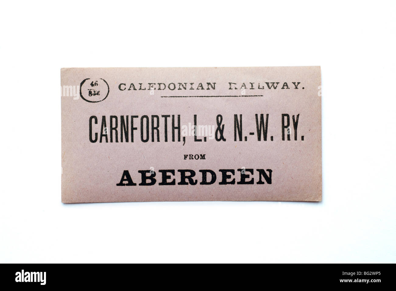Carnforth, luggage label Stock Photo