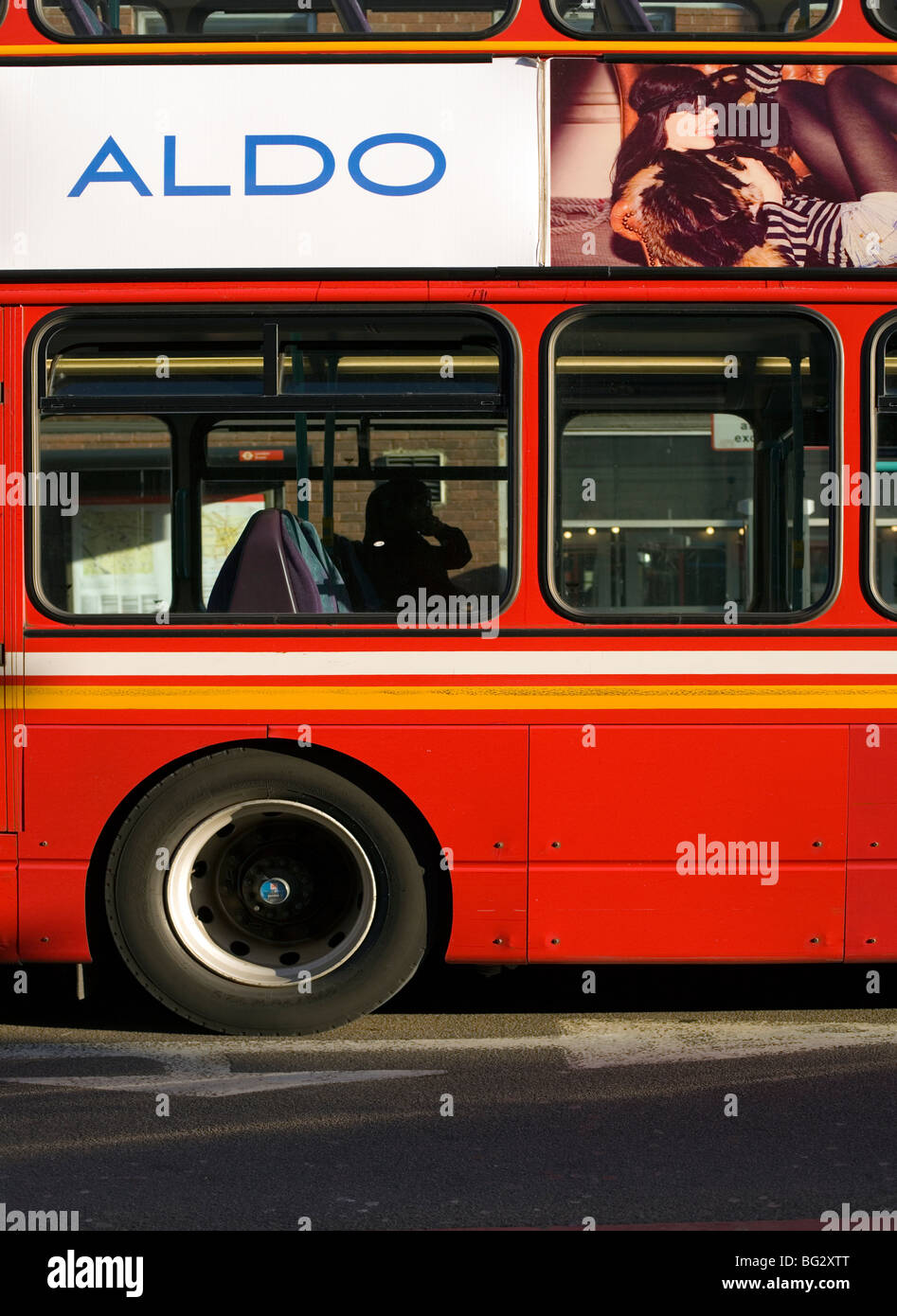 'ALDO' advertisement on double-decker bus, London, England, UK, Europe Stock Photo