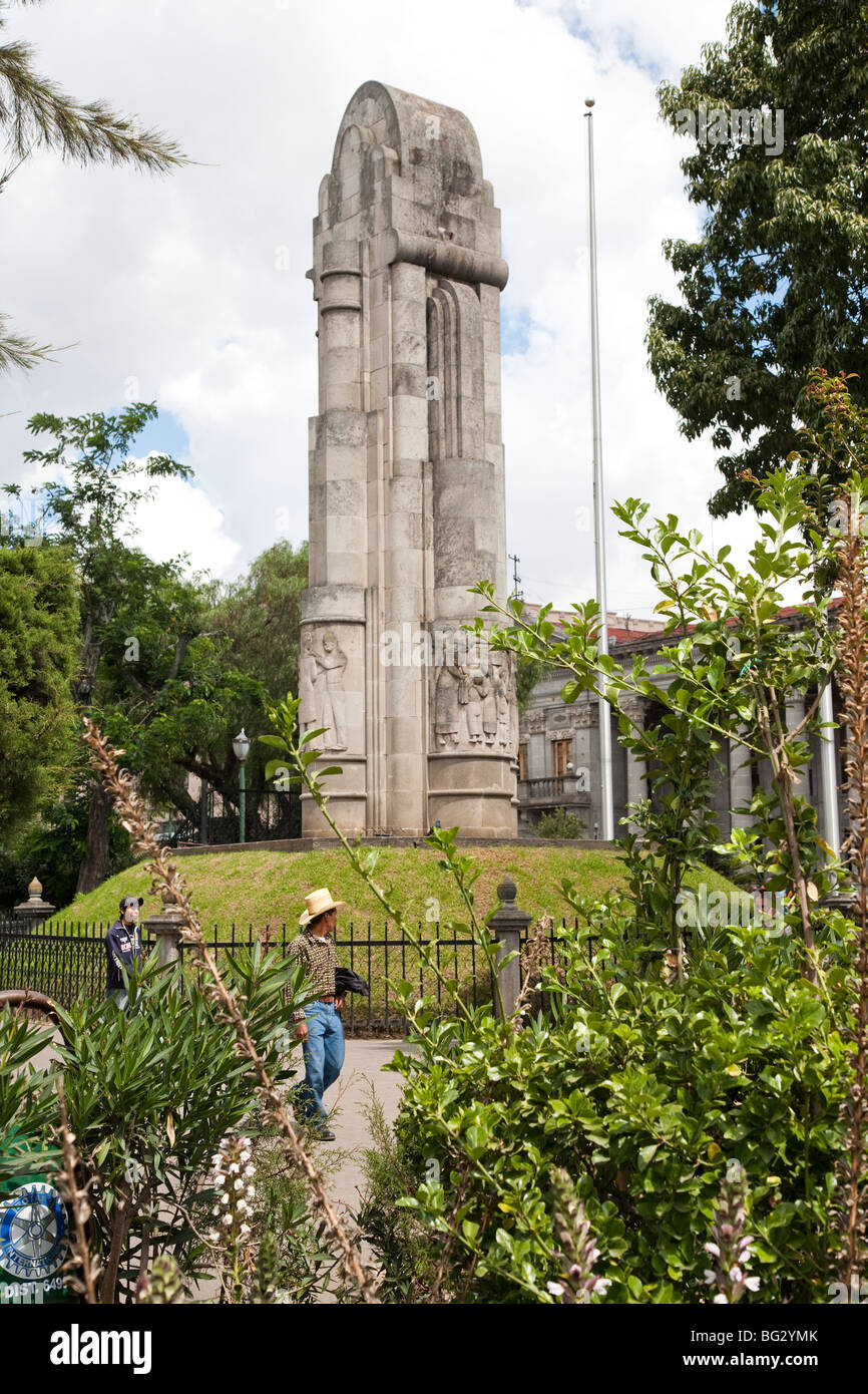 Monument in the Parque Centro America in Quetzaltenango Guatemala. Stock Photo