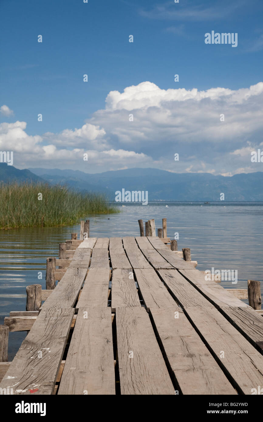 Pier Lake Atitlan Guatemala. Stock Photo