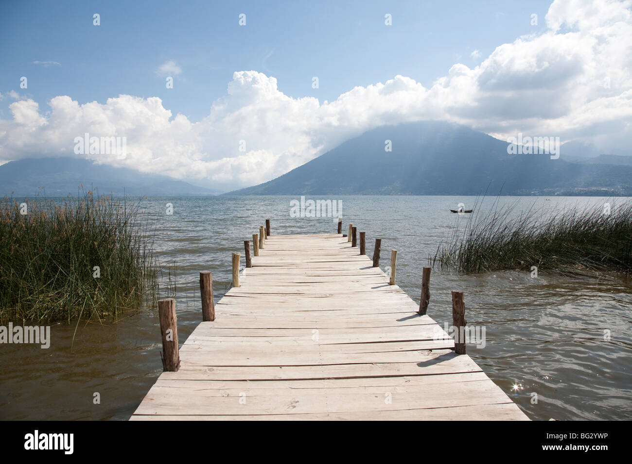 Pier Lake Atitlan Guatemala. Stock Photo