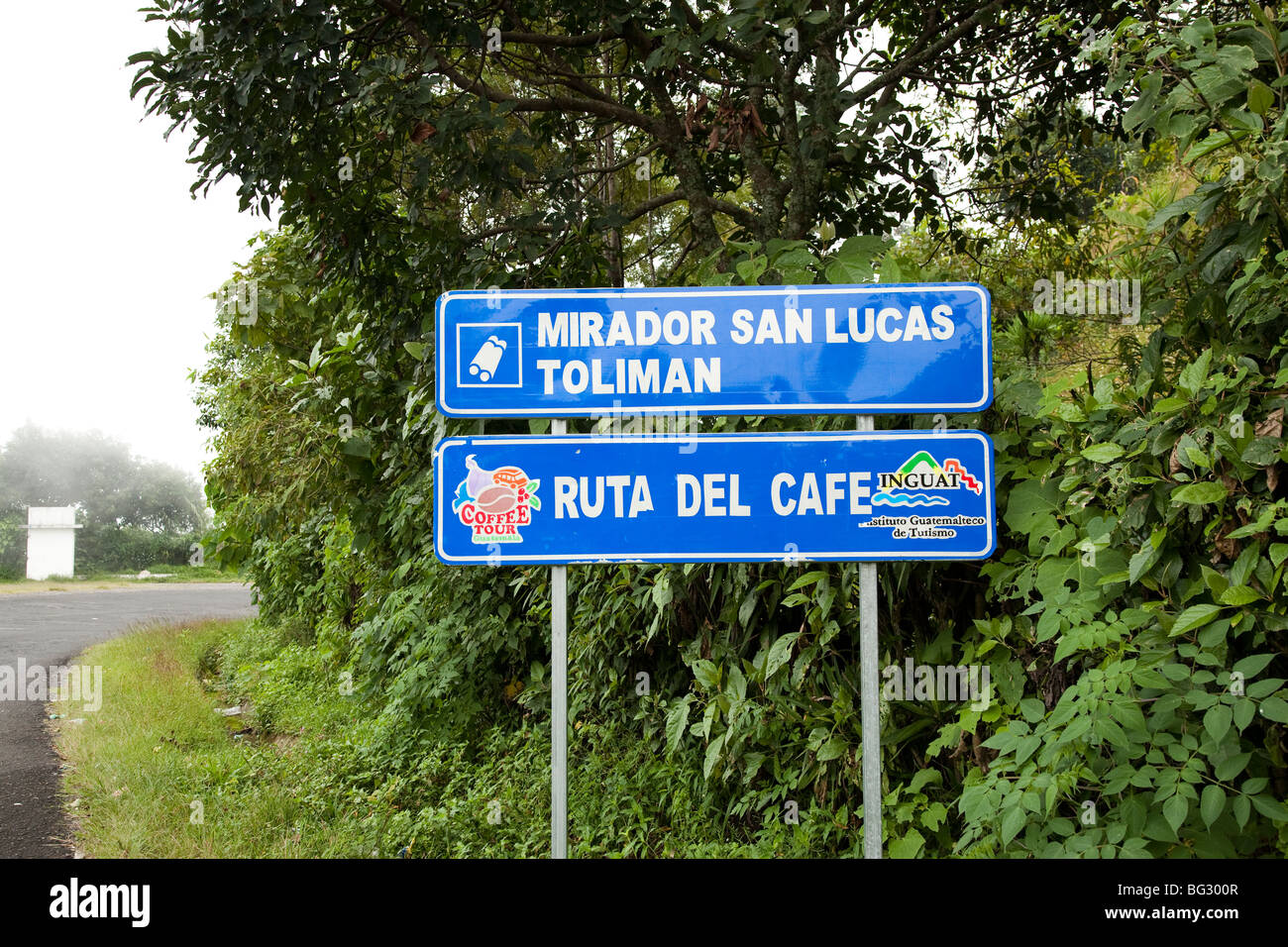 Mirador San Lucas Toliman Sign Lake Atitlan Guatemala. Stock Photo