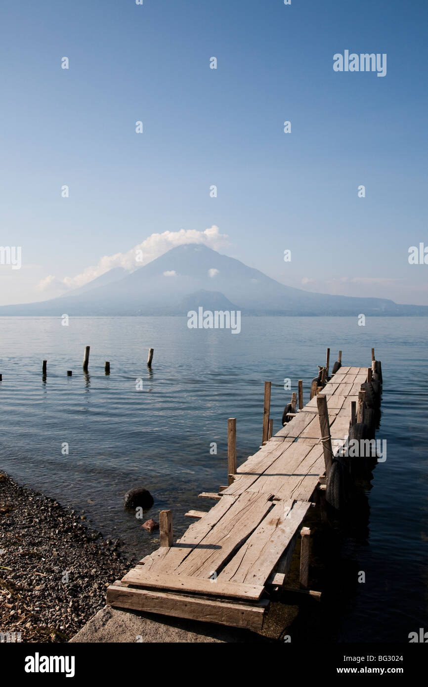 Landing Stage of Panajachel at Lake Atitlan Guatemala. Stock Photo