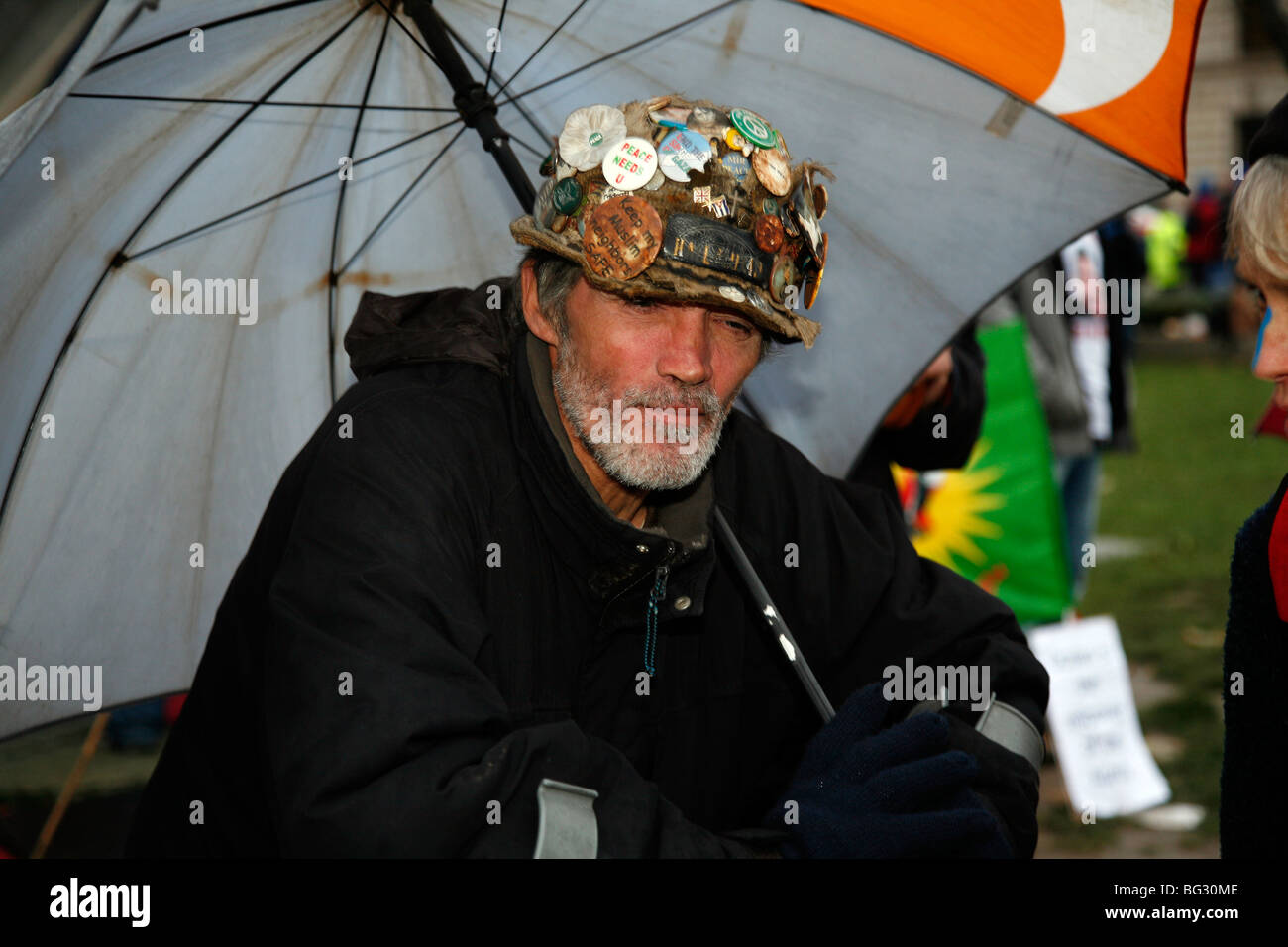 Brian Haw, Iraq war Protester. Stock Photo