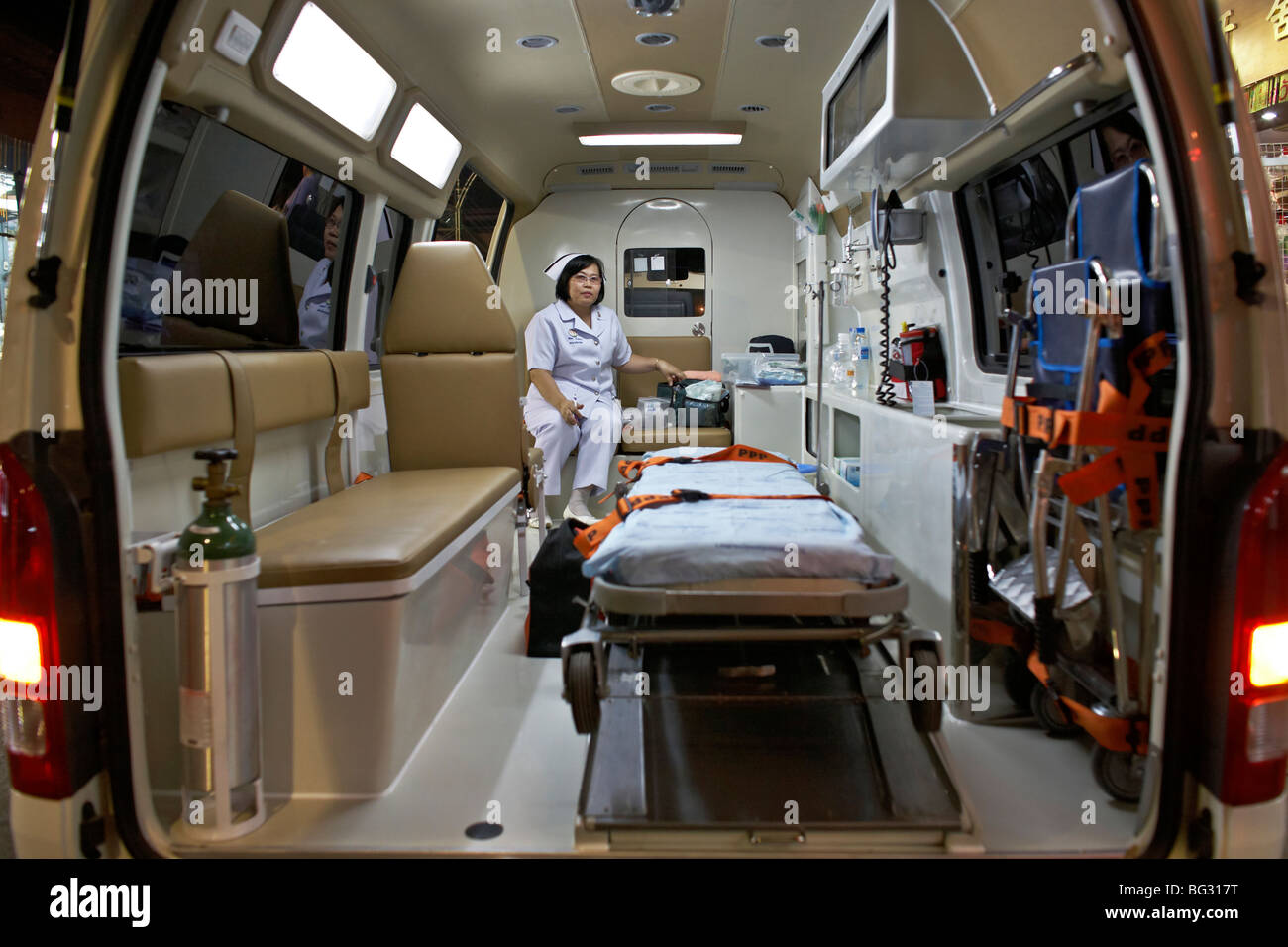 Interior View Of Fully Equipped Ambulance Thailand S E