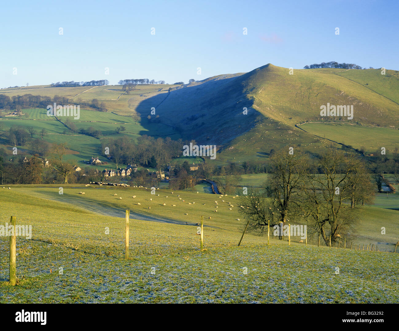 View to Bunster Hill on a winter's morning. Ilam Staffordshire England UK Britain. Stock Photo