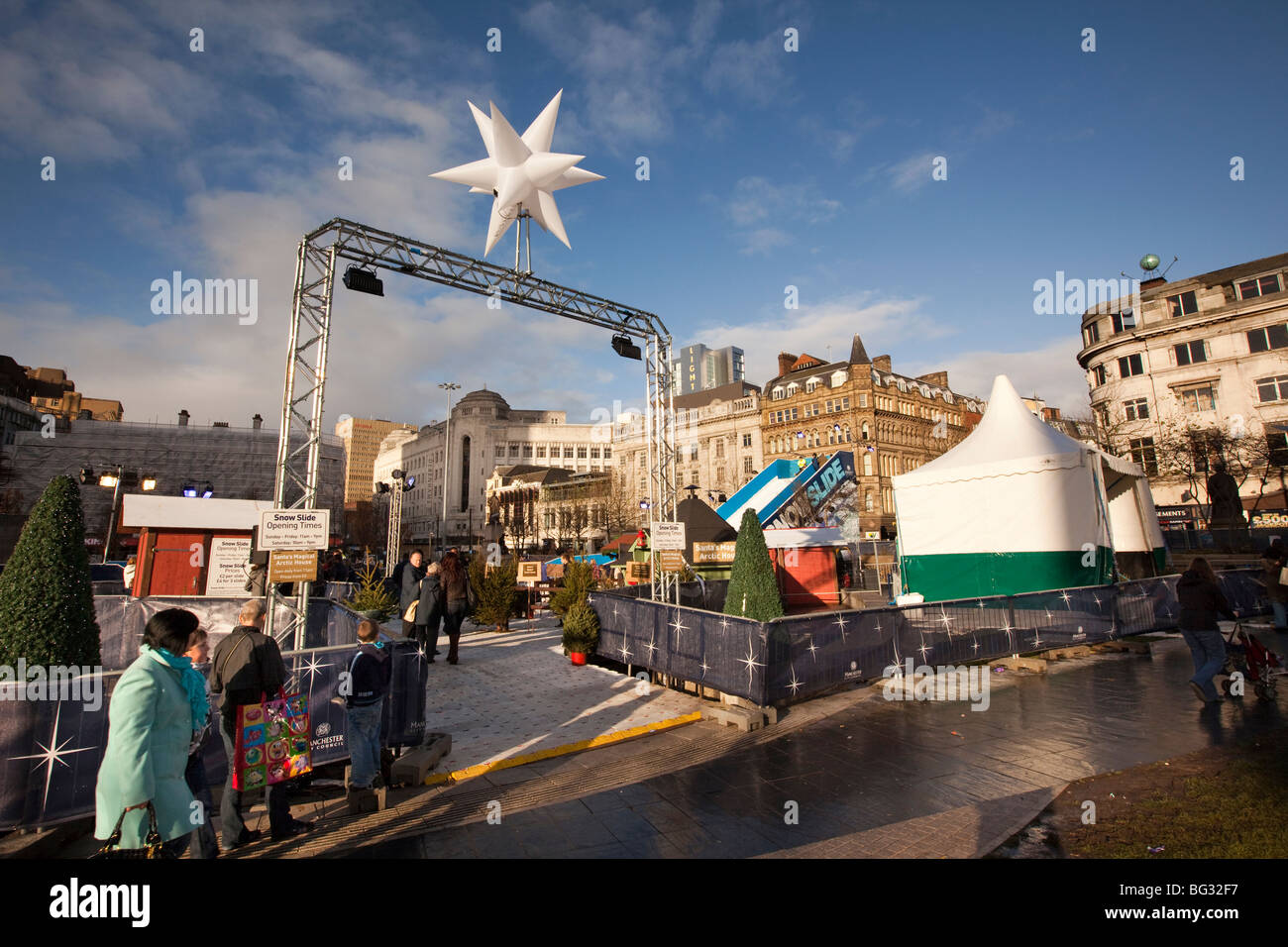 UK, England, Manchester, Piccadilly, Snow Gardens, Christmas event Stock Photo