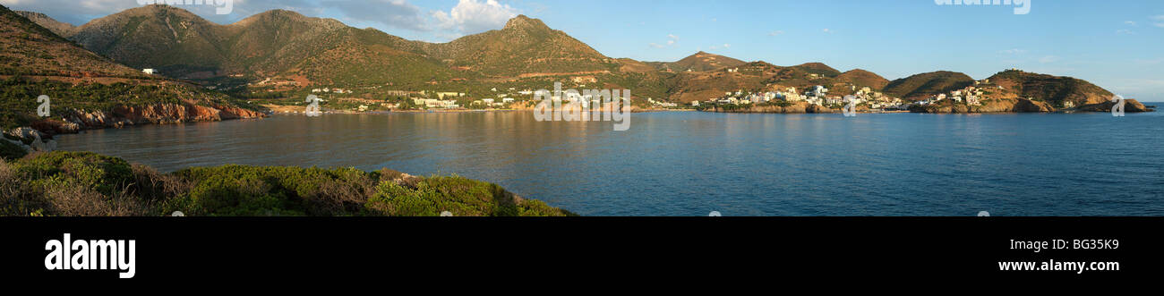 Panoramic of the fishing and popular holiday resort village of Bali, Crete Greece Stock Photo