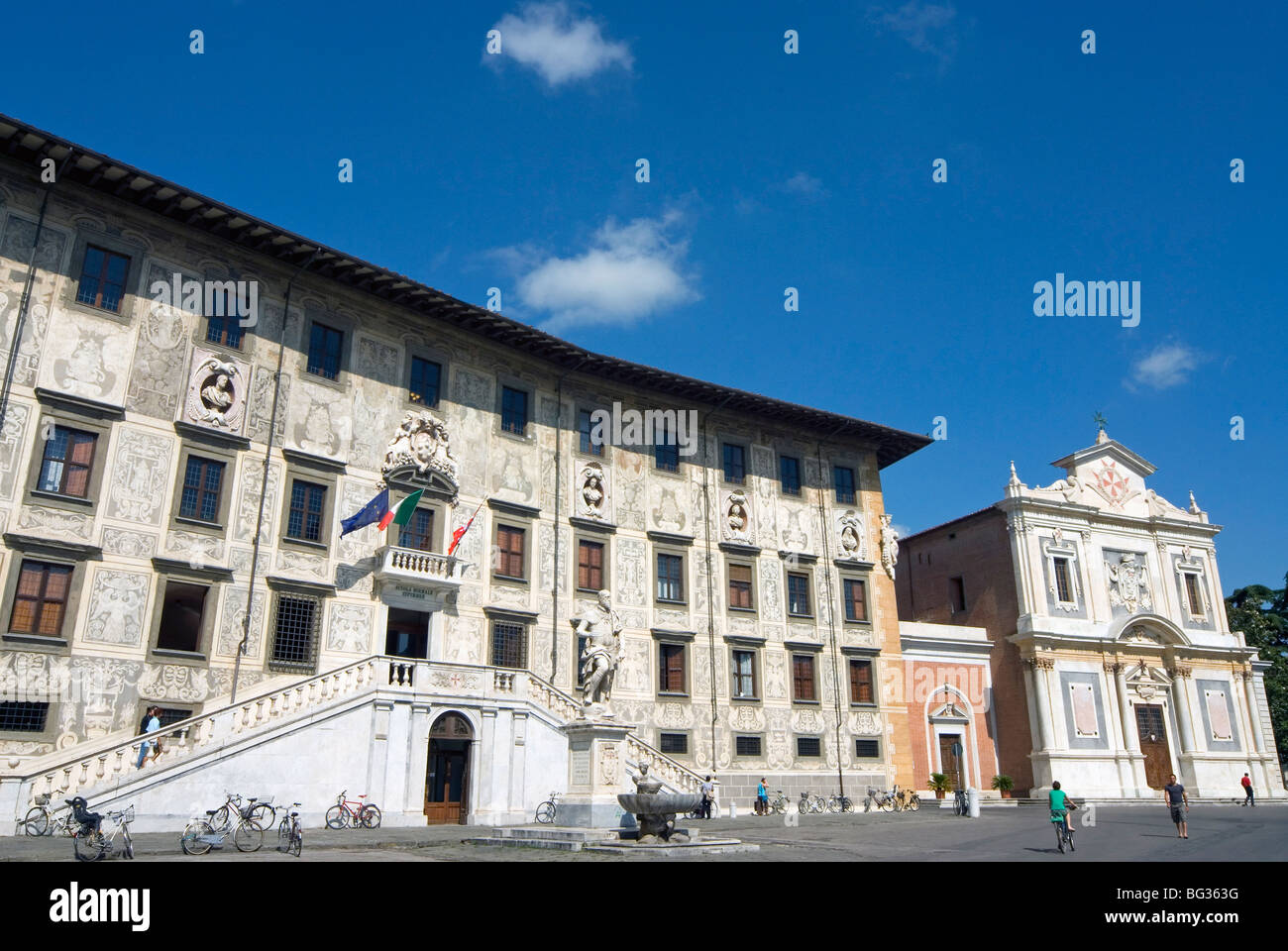 Piazza dei Cavalieri, Scuola Normale University, Pisa, Tuscany, Italy, Europe Stock Photo
