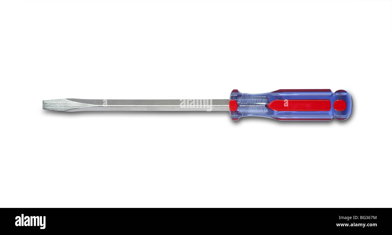 Screwdriver on white with shadow and clipping path Stock Photo
