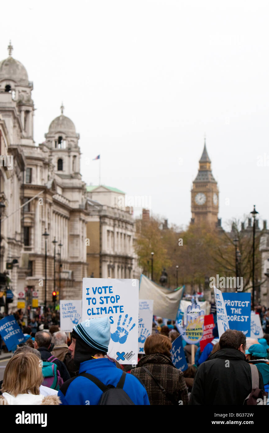 Demonstrators, walk towards Parliament, on the Climate Change march in ...