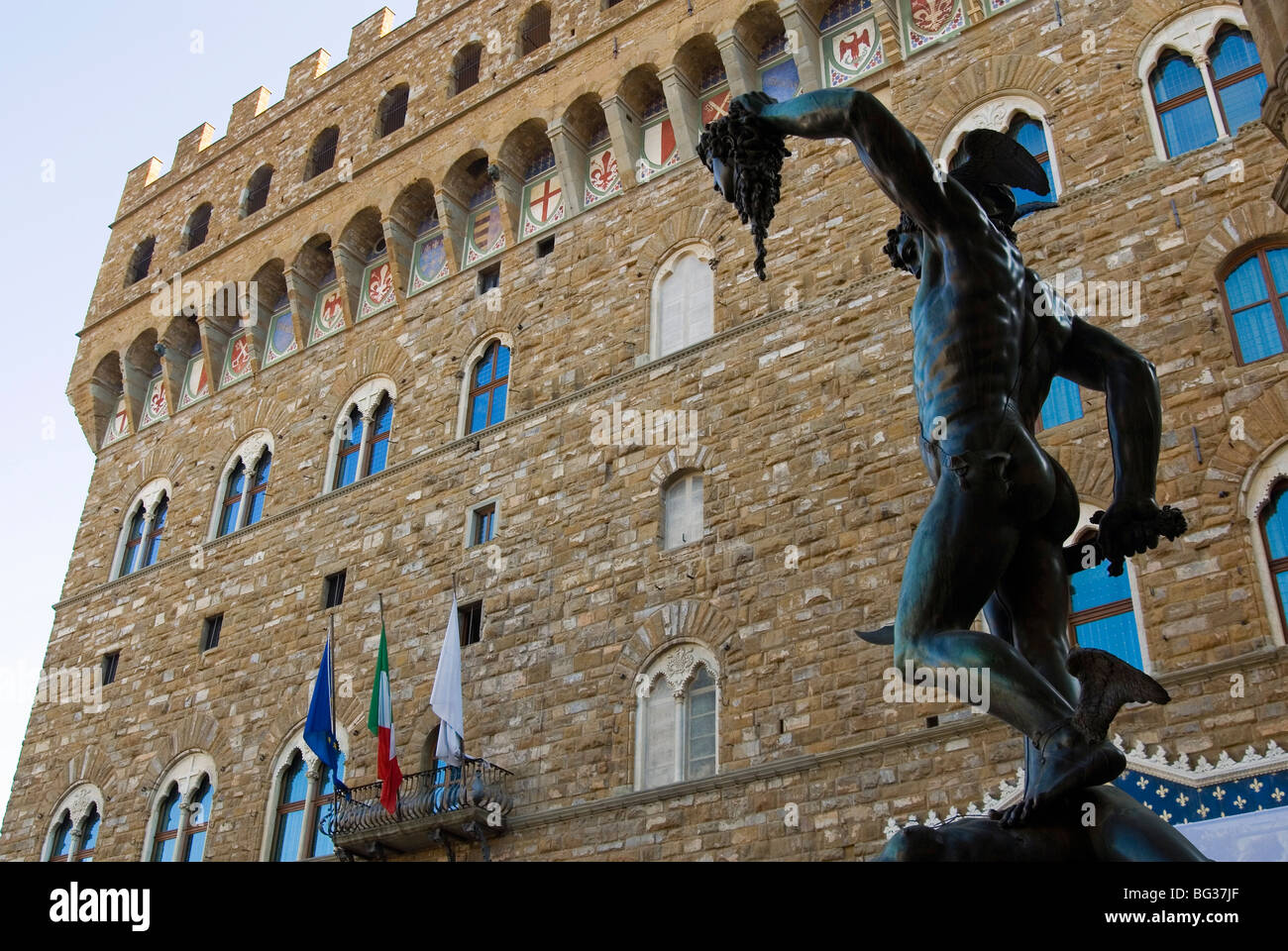 The Benvenuto Cellini's Perseus, Loggia dei Lanzi, Florence (Firenze), UNESCO World Heritage Site, Tuscany, Italy, Europe Stock Photo