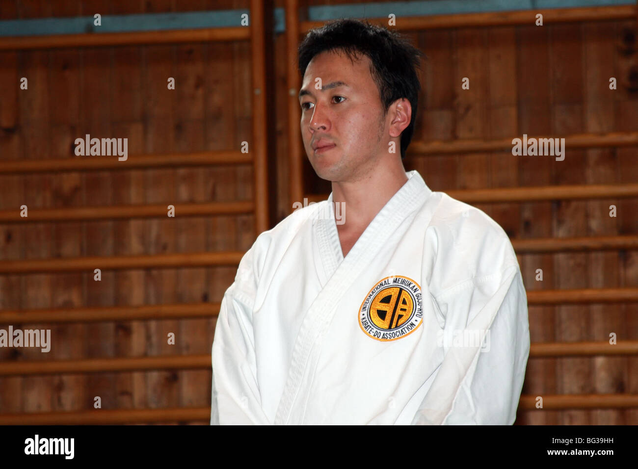 Meitatsu Akihita Yagi Okinawa karate gojyu ryu martial arts meditation concentration actor movie Stock Photo