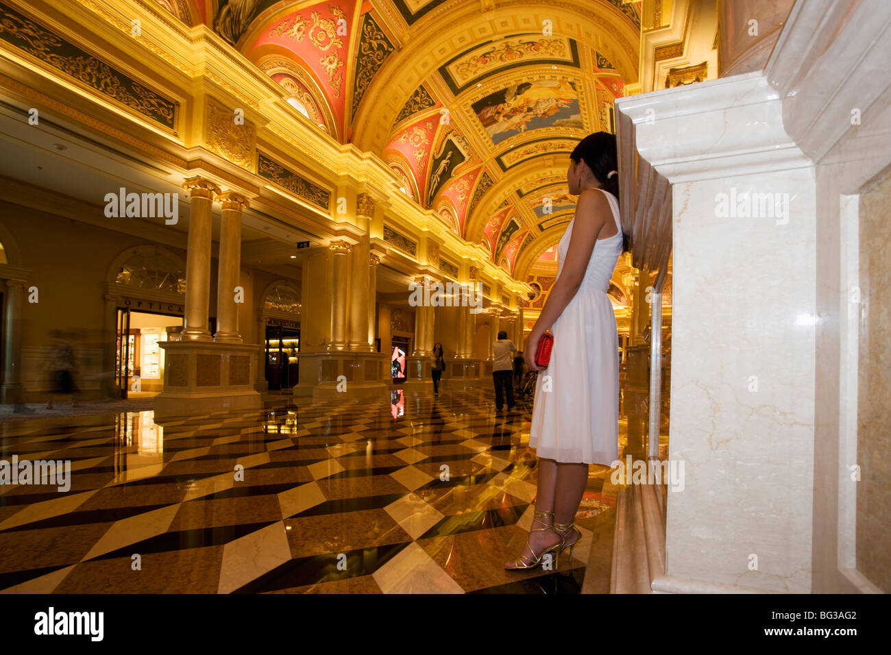 Chinese woman in The Venetian Casino and Resort, Macau, China, Asia Stock Photo