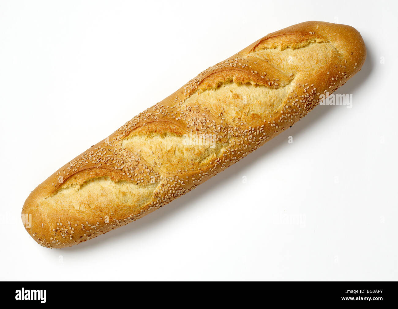 Semolina Long Loaf of bread Stock Photo