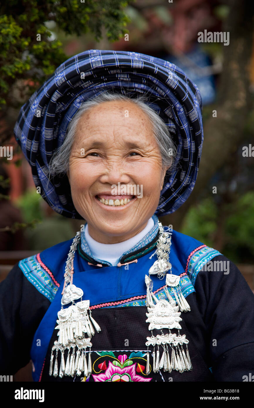 Naxi minority woman, Lijiang, Yunnan Province, China, Asia Stock Photo