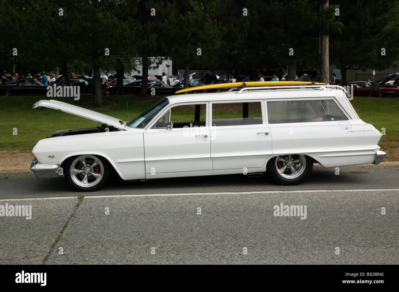Side view of a 1963 Chevrolet Belair Station Wagon on show at the North  West Muscle Car Show, XXX Rootbeer Drive-in, Issaquah Stock Photo - Alamy