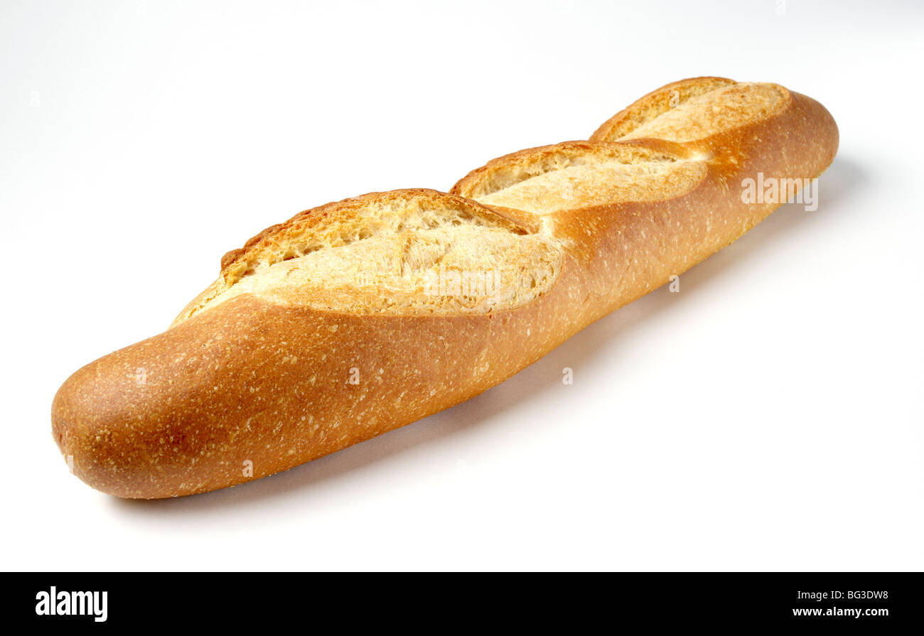 White Bastone Loaf of bread Stock Photo