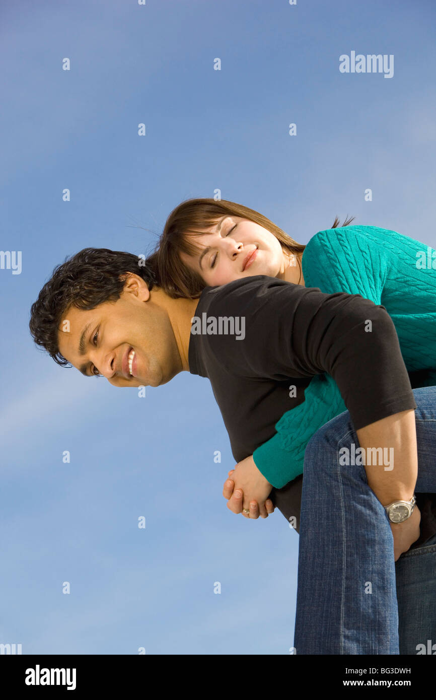 Back view young couple in love at hi-res stock photography and images ...