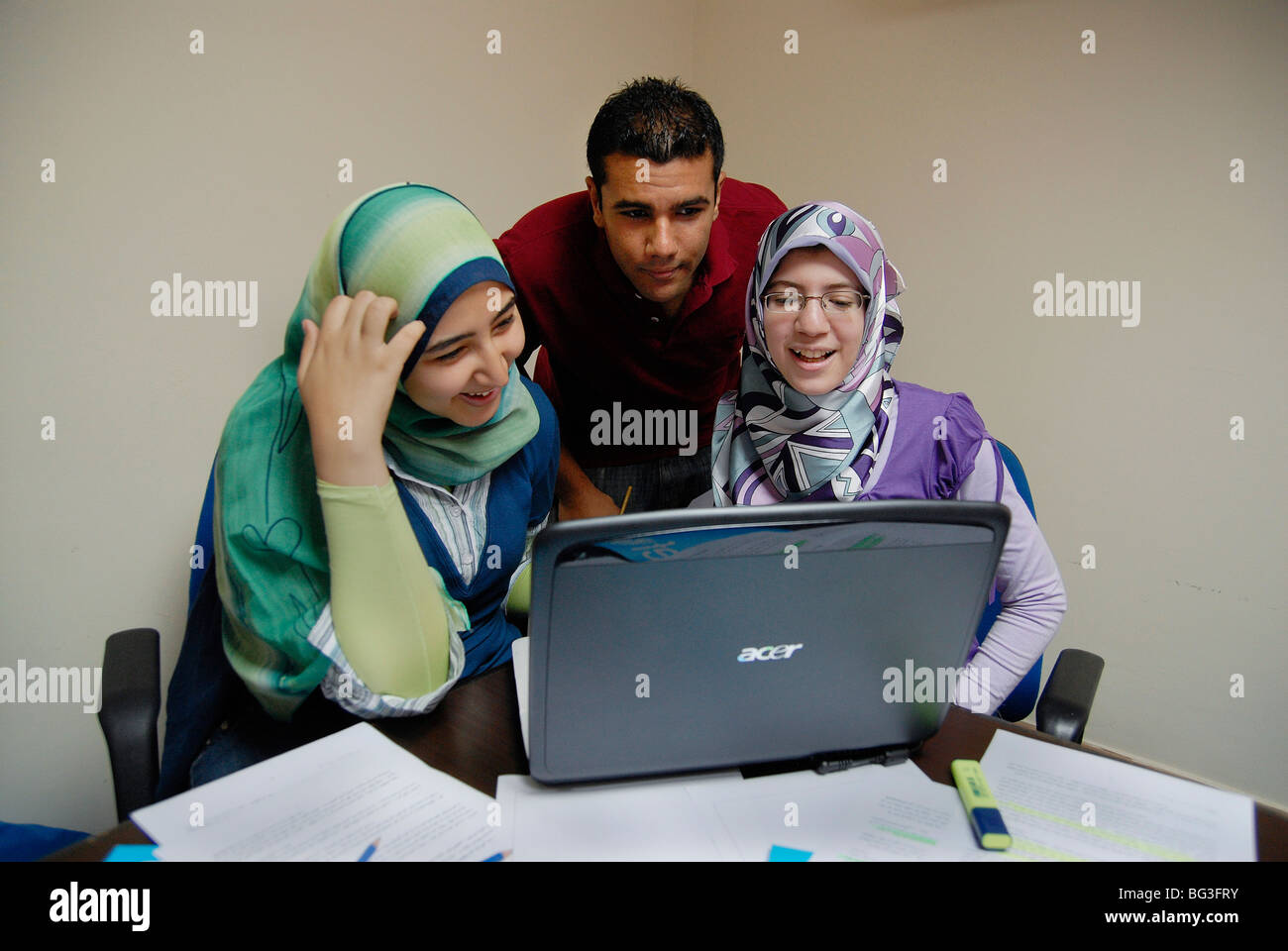 In cooperation with Unicef young people are writing a blog about their lives, NGOs, problems, solutions, ideas, wishes Stock Photo