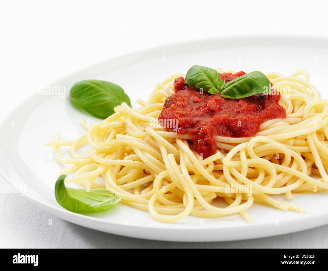 Spaghetti with tomato sauce, Italy, Europe Stock Photo Alamy