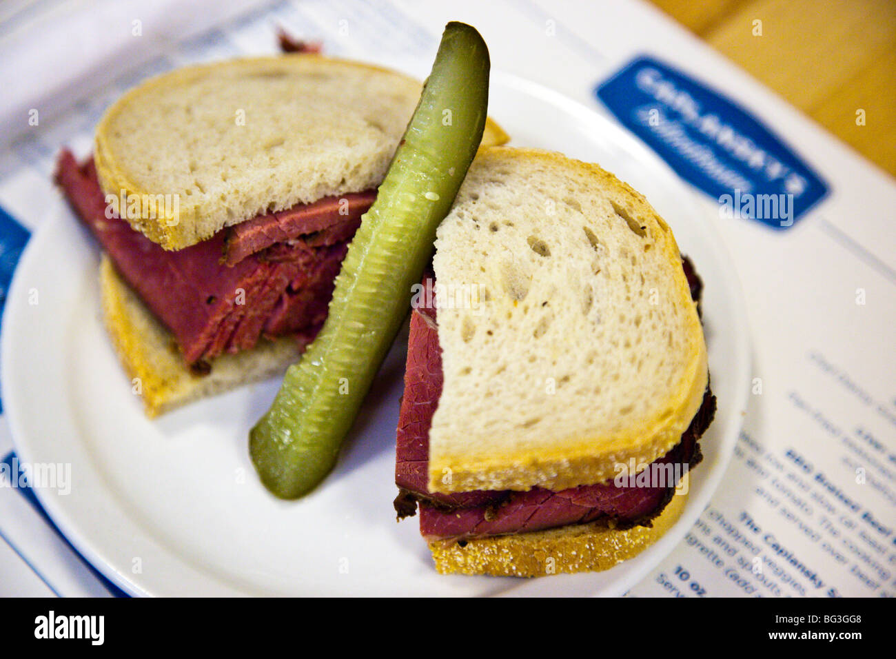 Smoked Meat Sandwich at Caplansky's Delicatessen in Toronto Canada Stock Photo