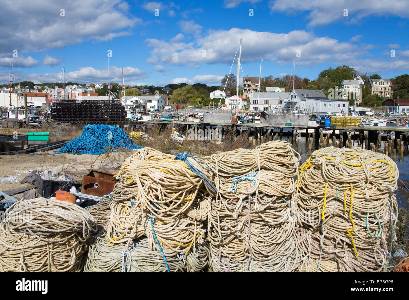 Fish Pier, Gloucester, Cape Ann, Greater Boston Area, Massachusetts, New England, United States of America, North America Stock Photo