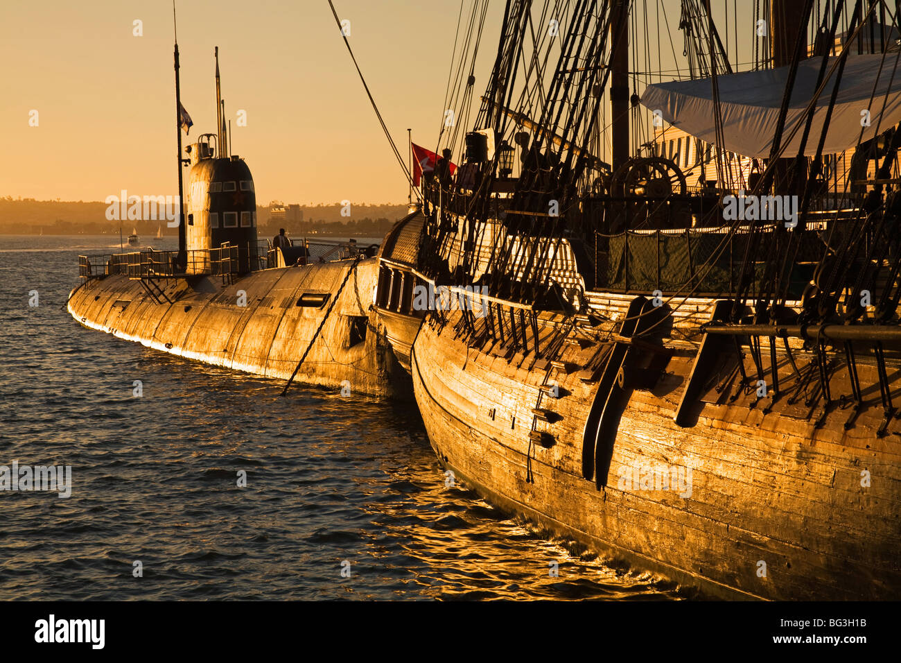 HMS Surprise and Submarine at the Maritime Museum, San Diego