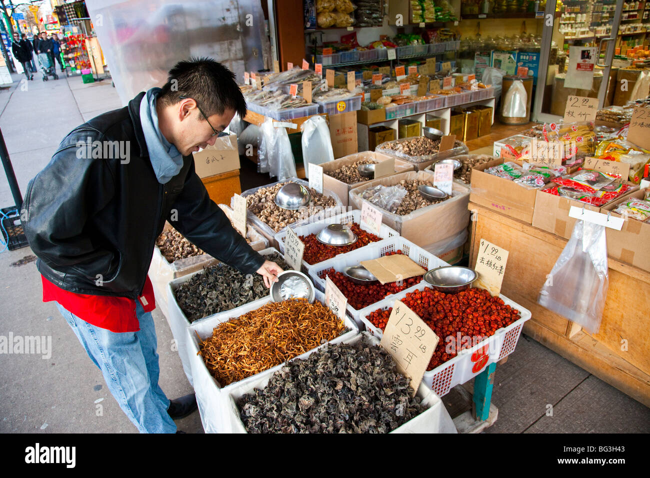 Chinese dry goods shop in Chinatown in Toronto Canada Stock Photo Alamy