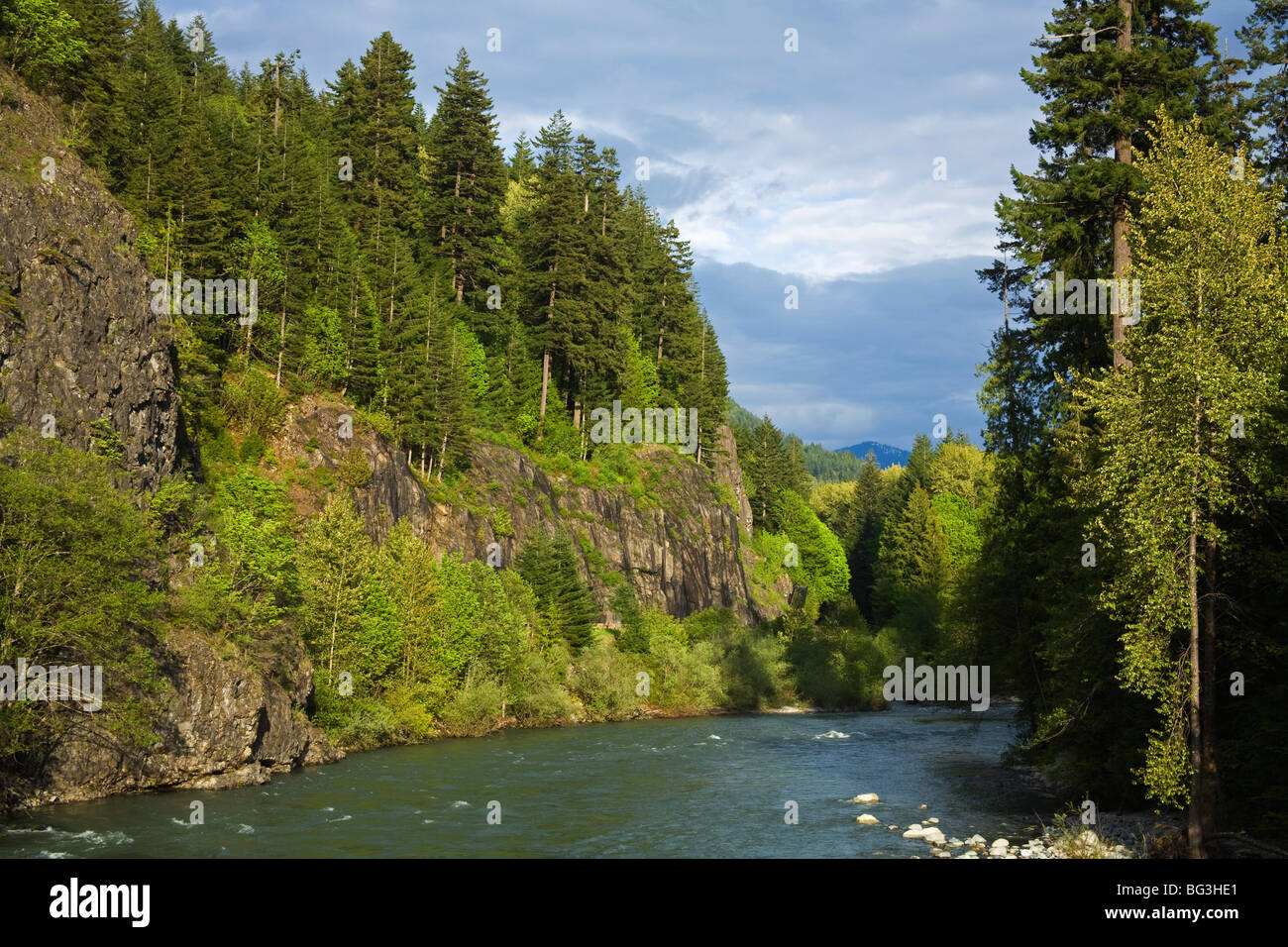 Skykomish River, Stevens Pass Scenic Highway, Washington State, United States of America, North America Stock Photo