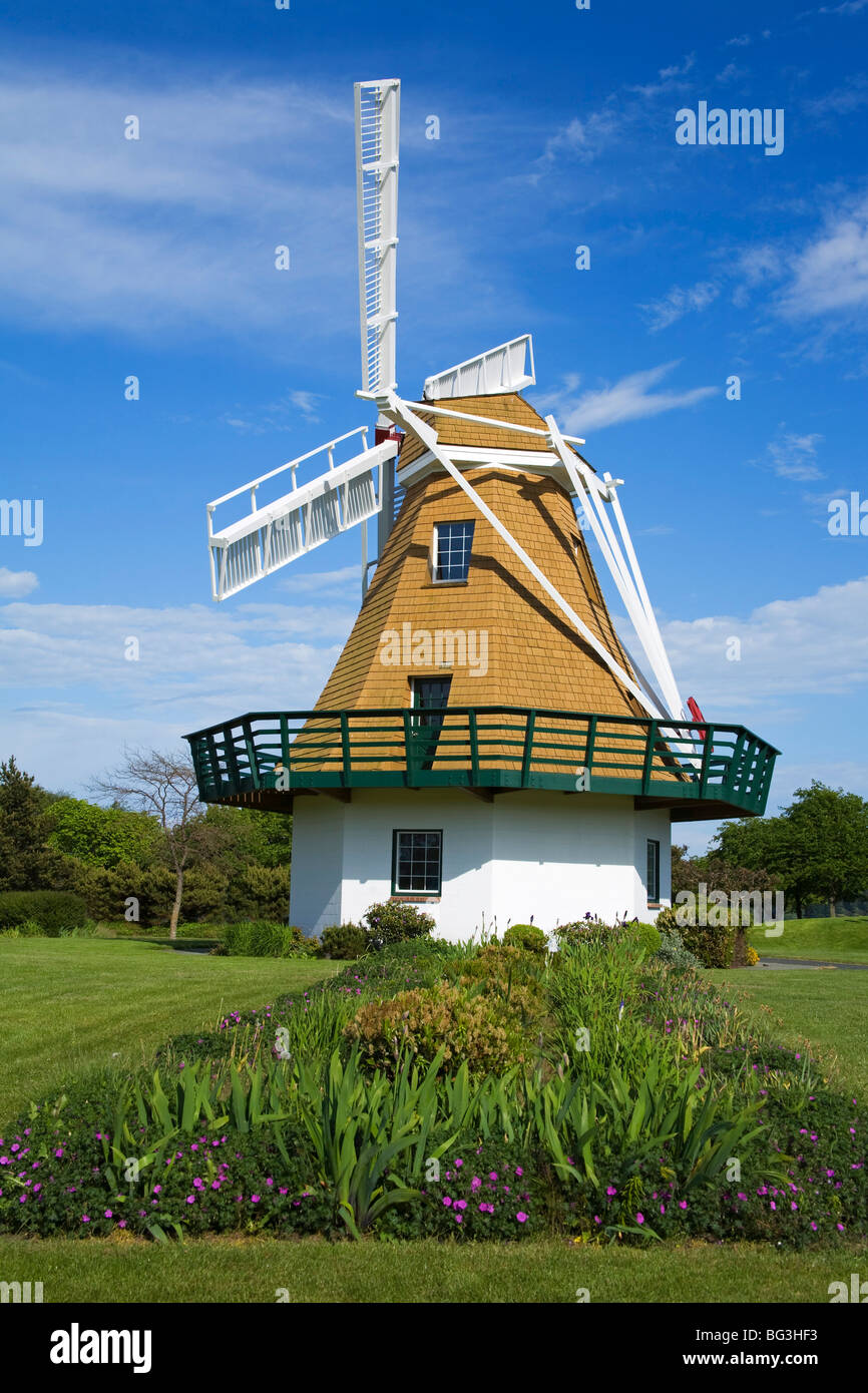 Windmill at City Beach Park, Oak Harbor, Whidbey Island, Washington State, United States of America, North America Stock Photo
