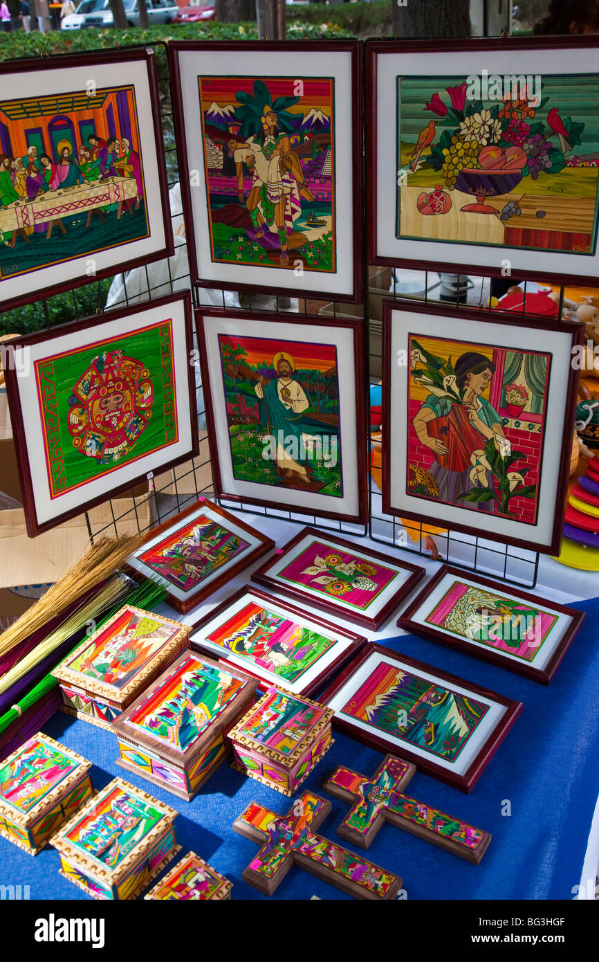 Handmade mexican crafts in Mexico City Stock Photo