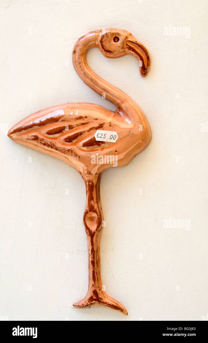 Pink flamingo for sale in Aigues Mortes, The Camargue, Provence, France Stock Photo