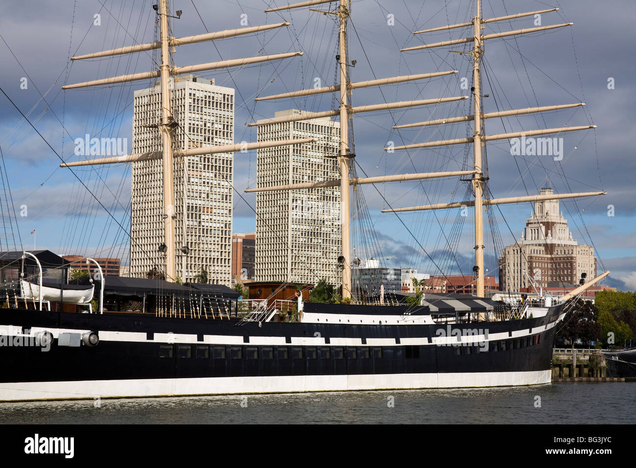 Moshulu Sailing Ship, Penns Landing, Waterfront District, Philadelphia, Pennsylvania, United States of America, North America Stock Photo