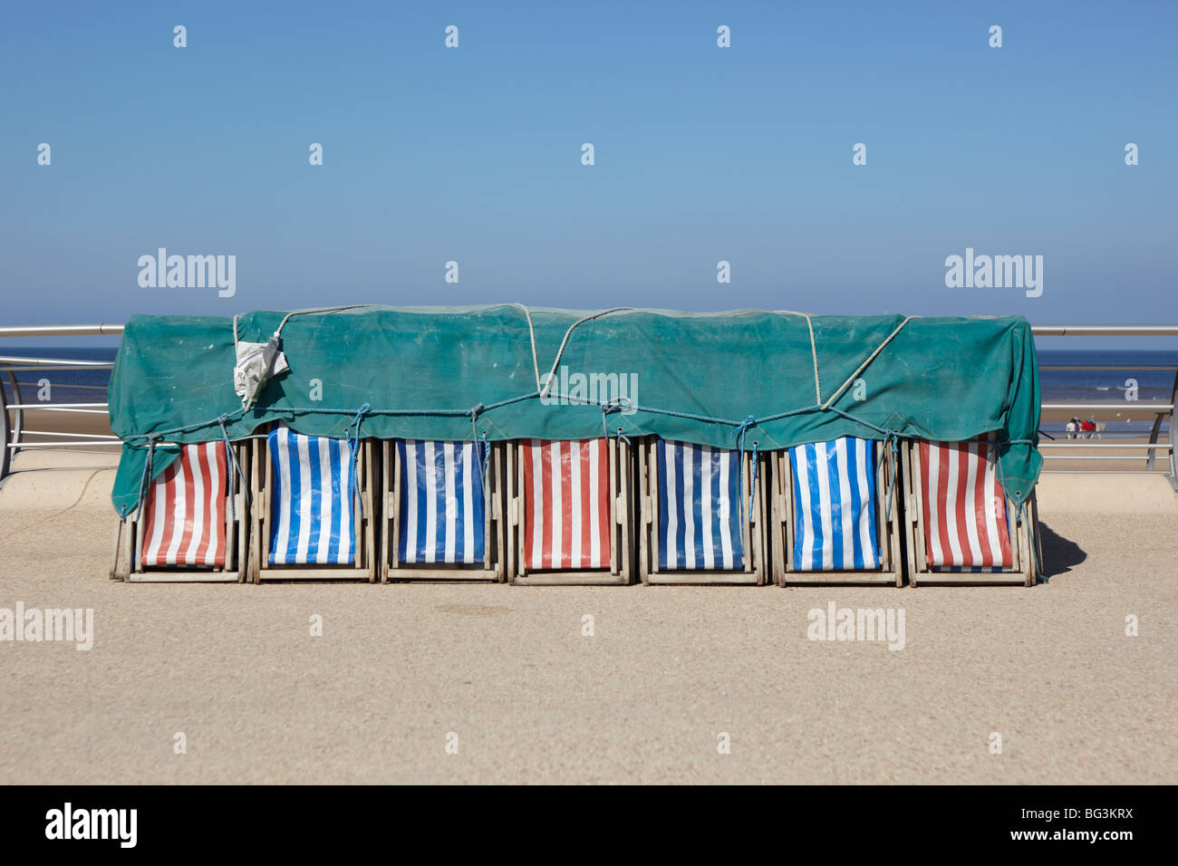 Deck chair stack Blackpool Stock Photo Alamy